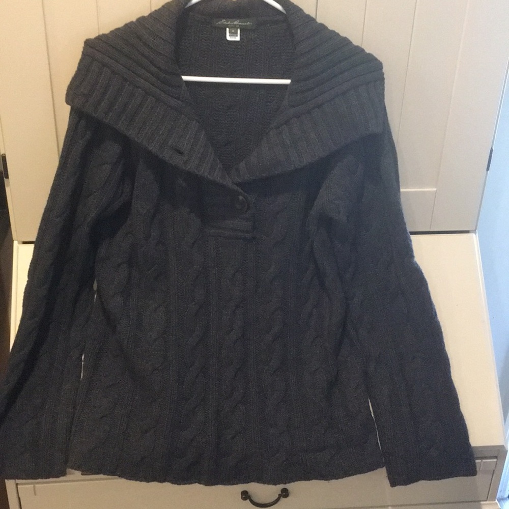 Edie Bauer Nordic Wool Sweater Button Front